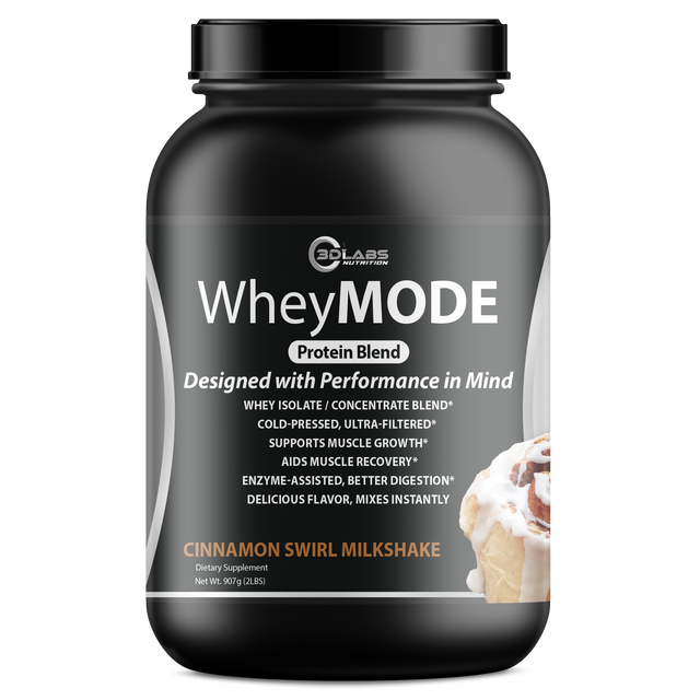 3D Labs Nutrition WheyMode Cinnamon Swirl Whey Protein ā Front