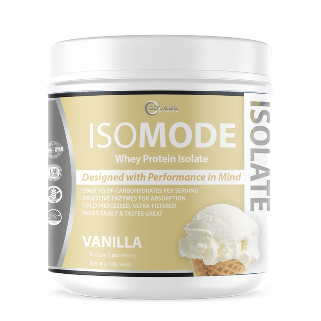 3D Labs Nutrition IsoMode Vanilla Whey Protein Isolate ā Front
