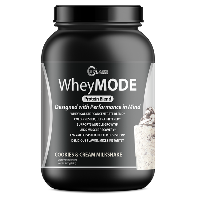 3D Labs Nutrition WheyMode Cookies & Cream Whey Protein – Front