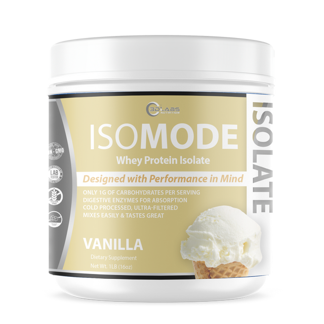 3D Labs Nutrition IsoMode Vanilla Whey Protein Isolate – Front